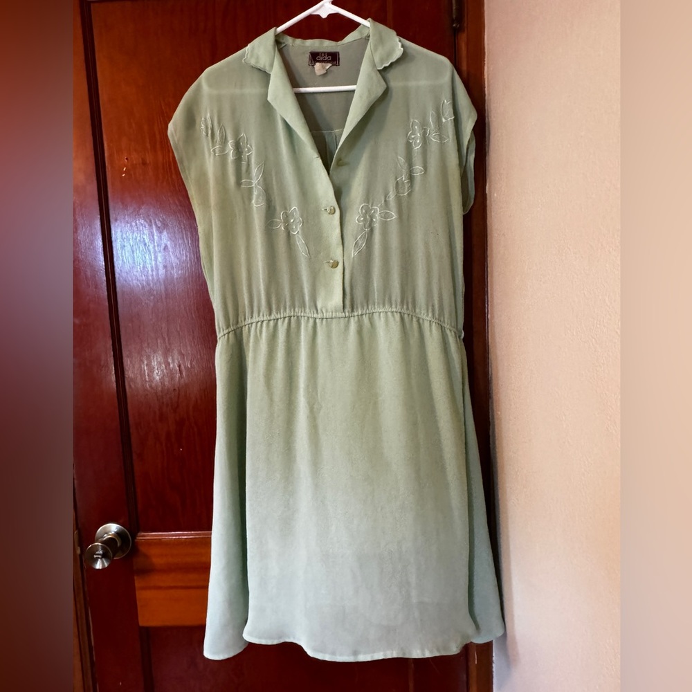 Vintage mint green sheer dress